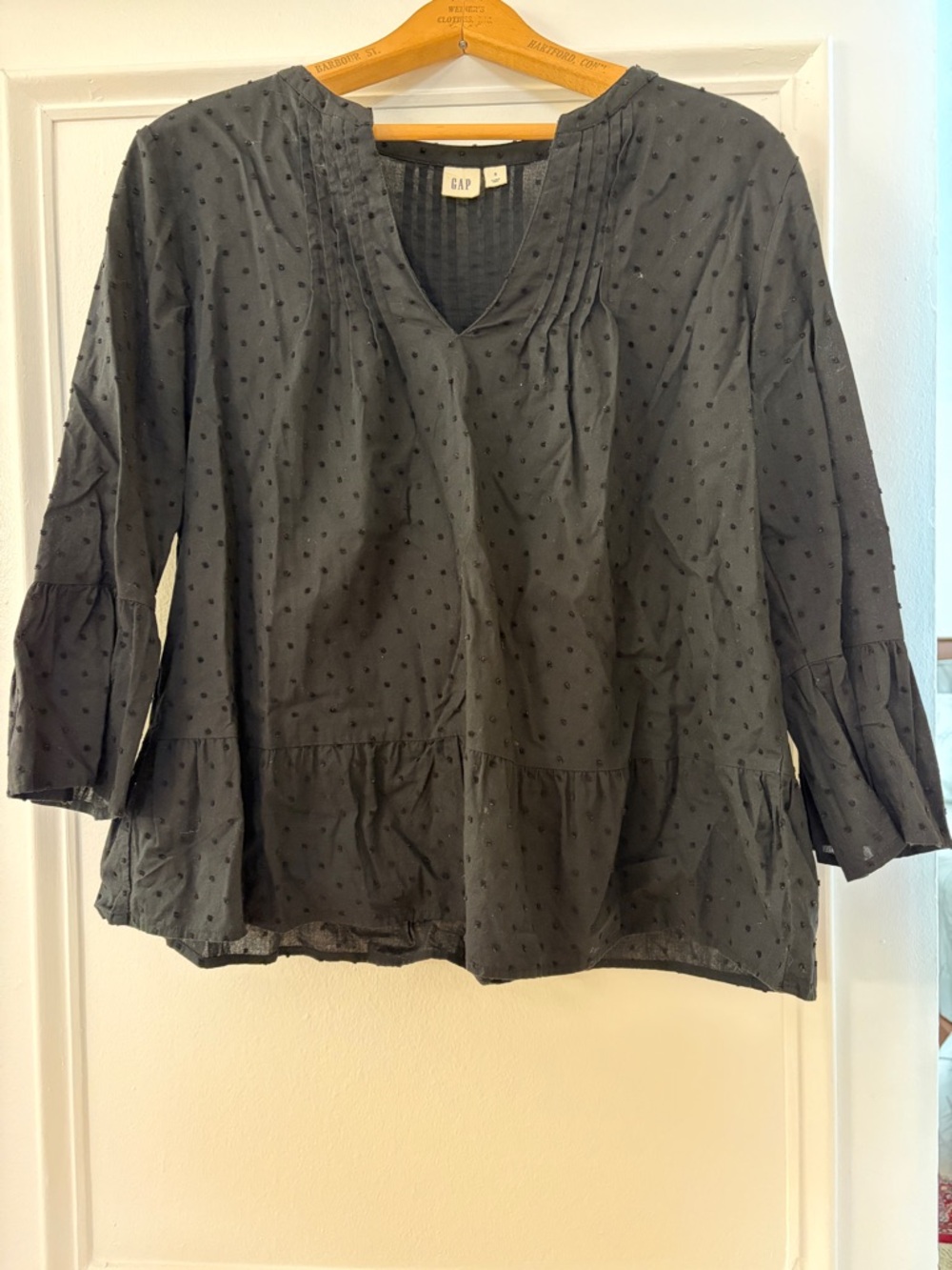 GAP Black Dot Peasant Blouse